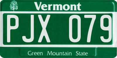 VT license plate PJX079