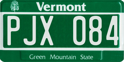 VT license plate PJX084