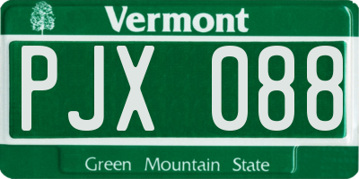 VT license plate PJX088