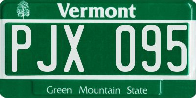 VT license plate PJX095