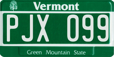 VT license plate PJX099