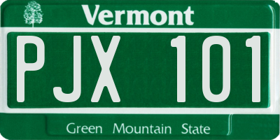 VT license plate PJX101