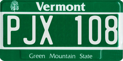 VT license plate PJX108