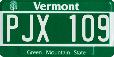 VT license plate PJX109