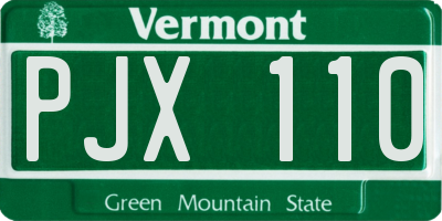 VT license plate PJX110