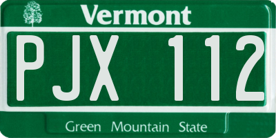 VT license plate PJX112