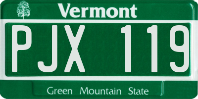 VT license plate PJX119