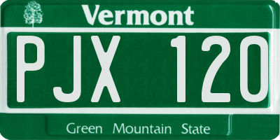 VT license plate PJX120