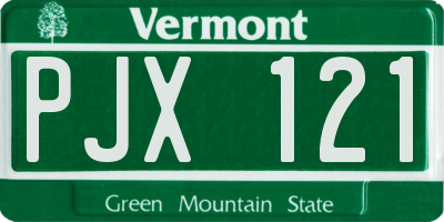 VT license plate PJX121