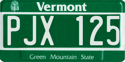 VT license plate PJX125