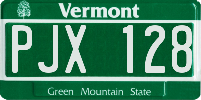 VT license plate PJX128