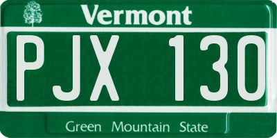 VT license plate PJX130