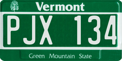 VT license plate PJX134