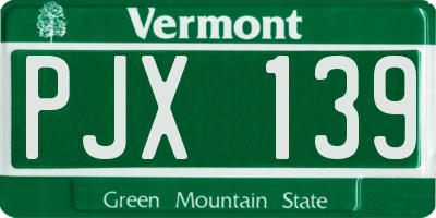 VT license plate PJX139