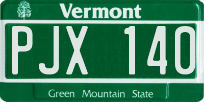 VT license plate PJX140