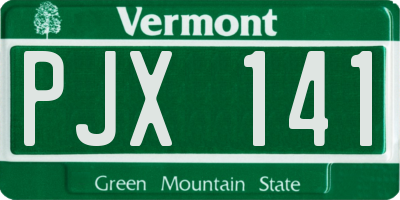 VT license plate PJX141