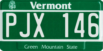 VT license plate PJX146