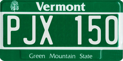 VT license plate PJX150