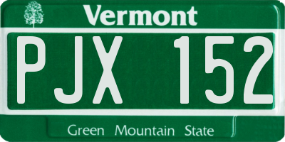 VT license plate PJX152