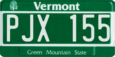 VT license plate PJX155