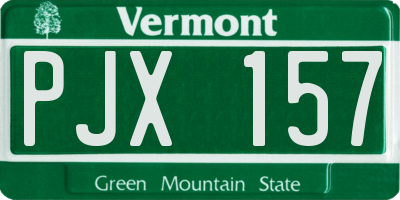 VT license plate PJX157