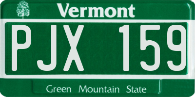 VT license plate PJX159