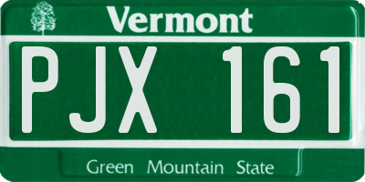 VT license plate PJX161