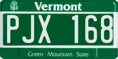 VT license plate PJX168
