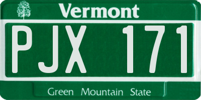 VT license plate PJX171