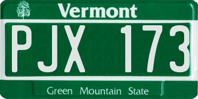 VT license plate PJX173