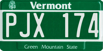 VT license plate PJX174