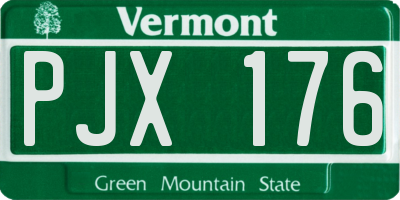 VT license plate PJX176