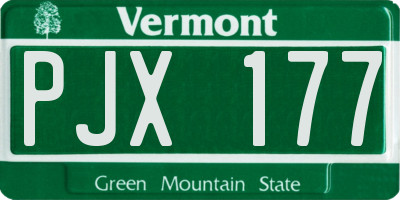 VT license plate PJX177
