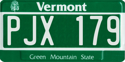 VT license plate PJX179