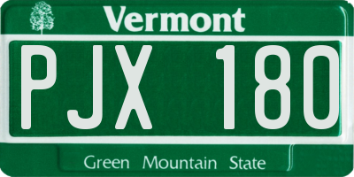VT license plate PJX180