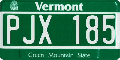 VT license plate PJX185