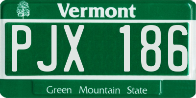 VT license plate PJX186