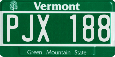 VT license plate PJX188