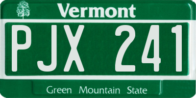 VT license plate PJX241
