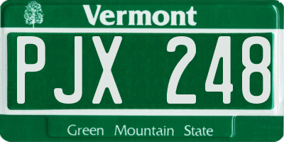 VT license plate PJX248