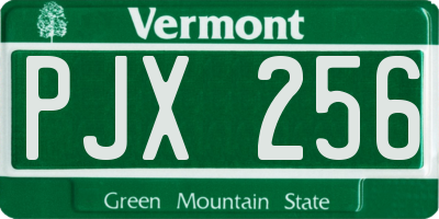 VT license plate PJX256