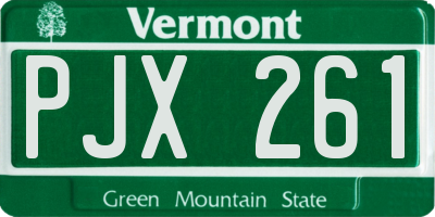 VT license plate PJX261