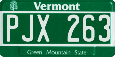 VT license plate PJX263