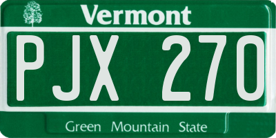 VT license plate PJX270