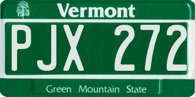 VT license plate PJX272