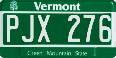 VT license plate PJX276