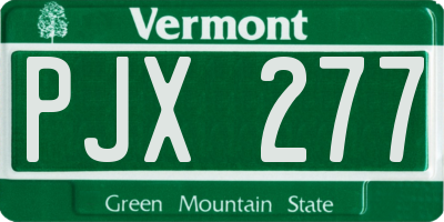 VT license plate PJX277