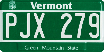 VT license plate PJX279