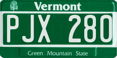 VT license plate PJX280