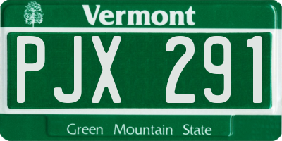 VT license plate PJX291